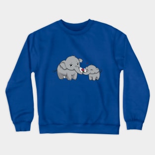 Mother And baby Elephant Crewneck Sweatshirt